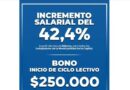 La Municipalidad anunció el aumento de sueldo del 42,4% y el pago del bono de inicio de ciclo escolar